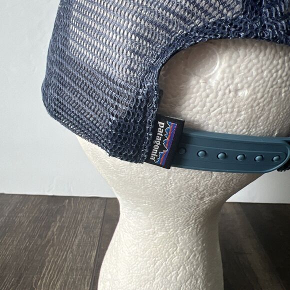 Patagonia Hat Cap Mens Turquoise Blue Snap Back Fitz Roy Bear Trucker Mesh - Picture 4 of 8